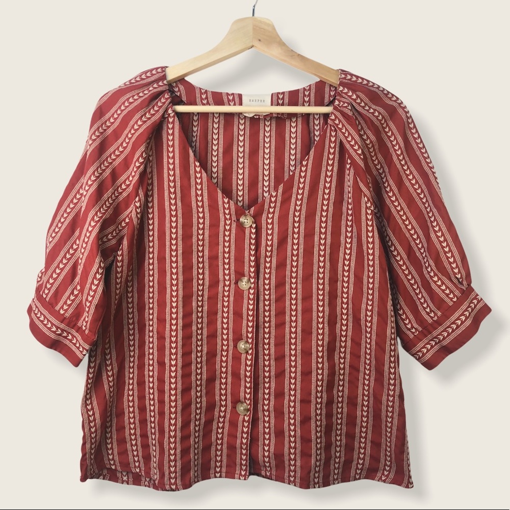 Harper Button Down Balloon Sleeve Top